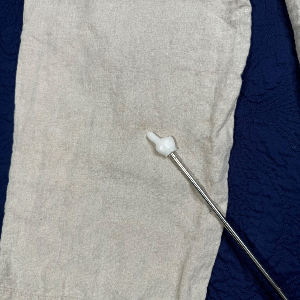 EILEEN FISHER Linen Cropped Pants Beige Elastic Waist Wide Leg Women's L G‎ Read - Picture 7 of 7
